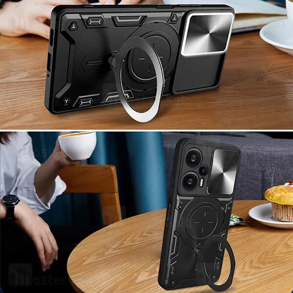قاب ضد ضربه مگنتی Xiaomi Poco F5 / Redmi Note 12 Turbo Magnetic Support Case دارای محافظ دوربین