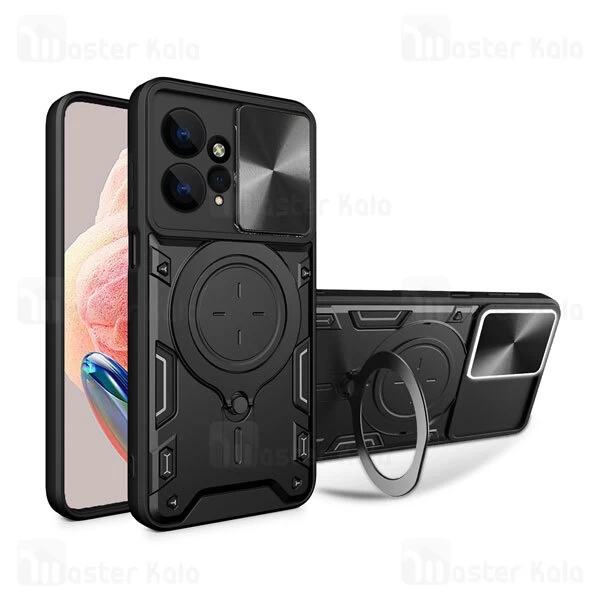 قاب ضد ضربه مگنتی Xiaomi Redmi Note 12 4G Magnetic Support Case دارای محافظ دوربین