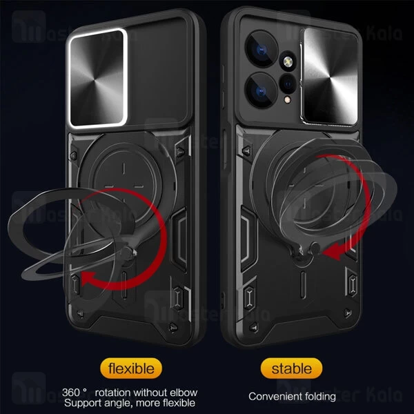 قاب ضد ضربه مگنتی Xiaomi Redmi Note 12 4G Magnetic Support Case دارای محافظ دوربین