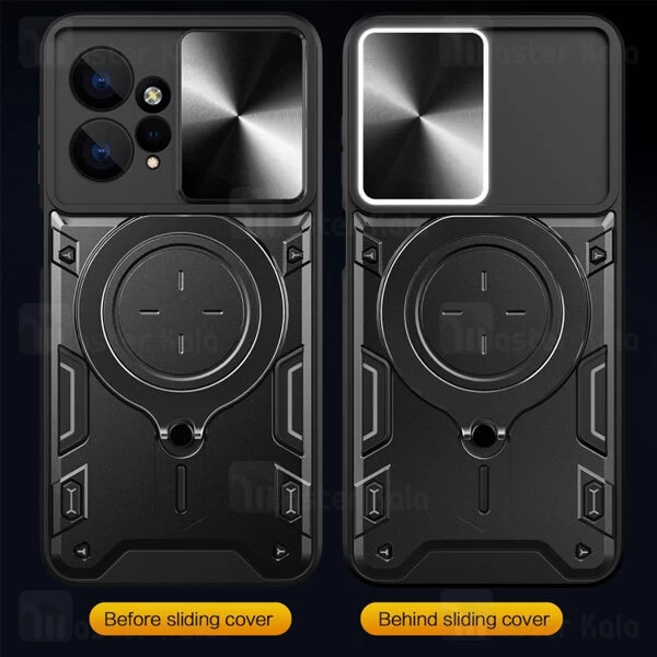 قاب ضد ضربه مگنتی Xiaomi Redmi Note 12 4G Magnetic Support Case دارای محافظ دوربین