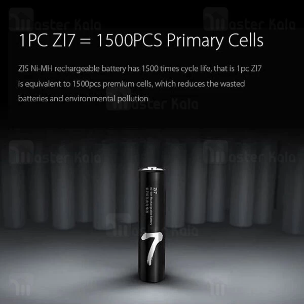 پک 4 عددی باتری نیم قلمی قابل شارژ شیائومی Xiaomi ZMI ZI7 AAA Rechargeable Battery