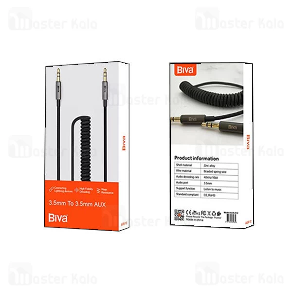 کابل انتقال صدا Aux بیوا Biva AUX-012 با سیم فنری