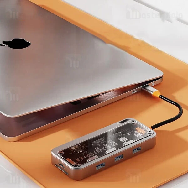 هاب 10 پورت Type-c کوتتسی 16013 Coteetci همراه کارت‌خوان