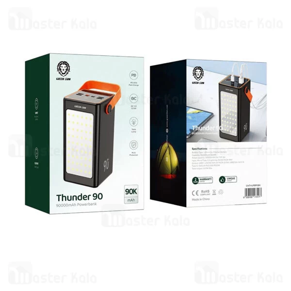 پاوربانک 90000 گرین لاین Green Lion Thunder 90 GNTHUPB90 توان 22.5 وات