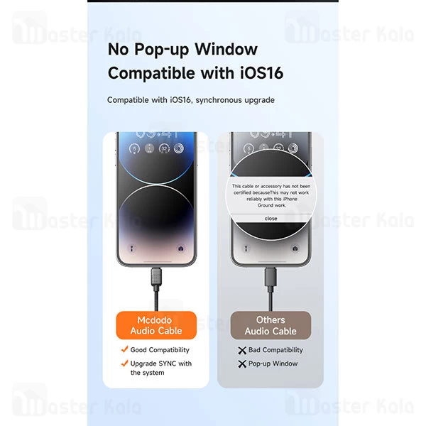 کابل تبدیل لایتنینگ به Aux مک دودو Mcdodo CA-5010 Lightning to Aux