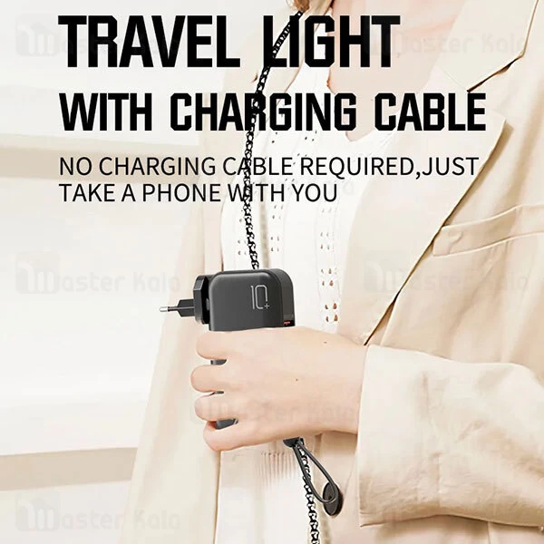 پاوربانک 10000 باوین Bavin PC032Y توان 22.5 وات همراه با 3 کابل متصل