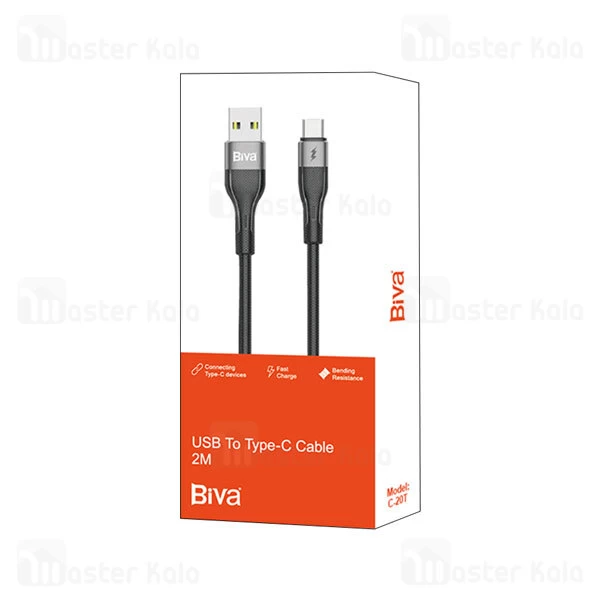 کابل Type-C بیوا Biva C-20T طول 2 متر توان 15 وات