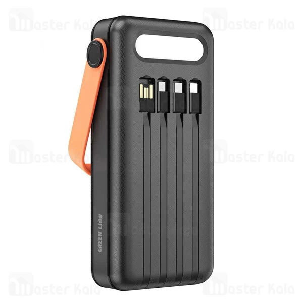 پاوربانک خورشیدی 30000 گرین لاین Green Lion GNSOLAR30PBBK توان 10 وات و کابل متصل