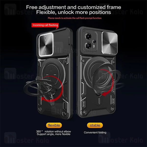 قاب ضد ضربه مگنتی Motorola Moto G23 Magnetic Support Case دارای محافظ دوربین