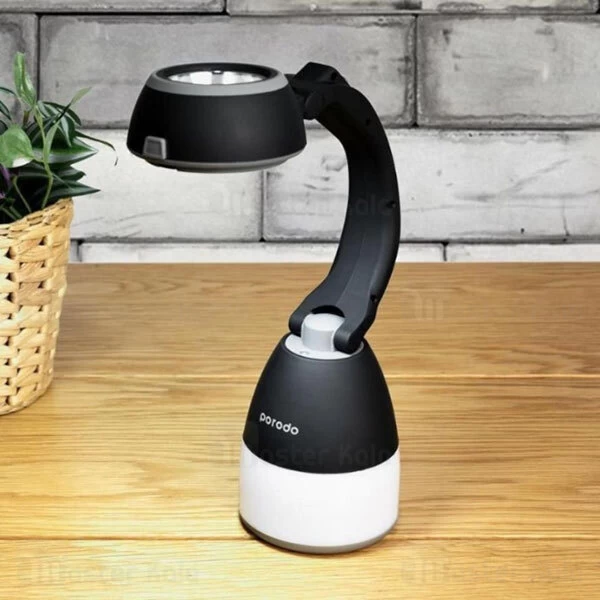 چراغ مطالعه و چراغ قوه دو کاره پرودو Porodo 2 in 1 Compact Outdoor Lantern PD-LS2IN1DLT برد 80 متر