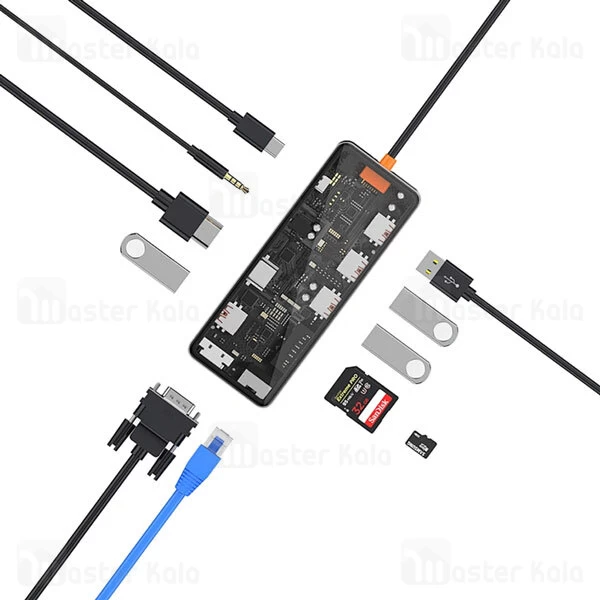 هاب 11 پورت بیوا Biva HUB-04 Type-C 11 in 1 Docking Station