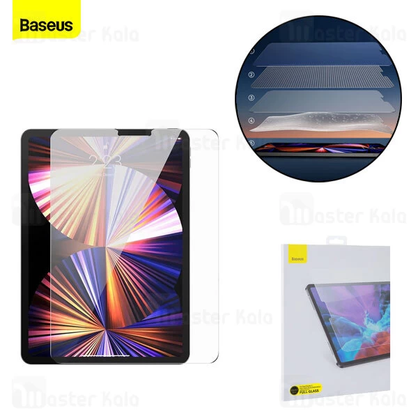 گلس آیپد Apple iPad Pro 12.9 inch 1 / 2 / 3 Gen Baseus 0.3mm Full Tempered Glass SGBL021202