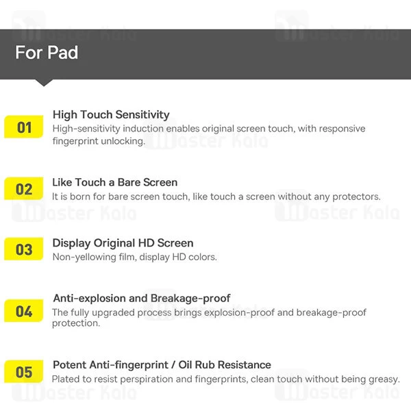 گلس آیپد Apple iPad Pro 11 inch 1 / 2 / 3 Gen / Air 2020 Baseus 0.3mm Full Tempered Glass SGBL021102