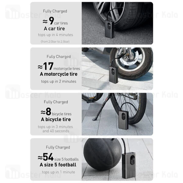 کمپرسور باد بیسوس Baseus Energy Source Inflator Pump Wireless Air Pump CRNL040001 توان 54 وات