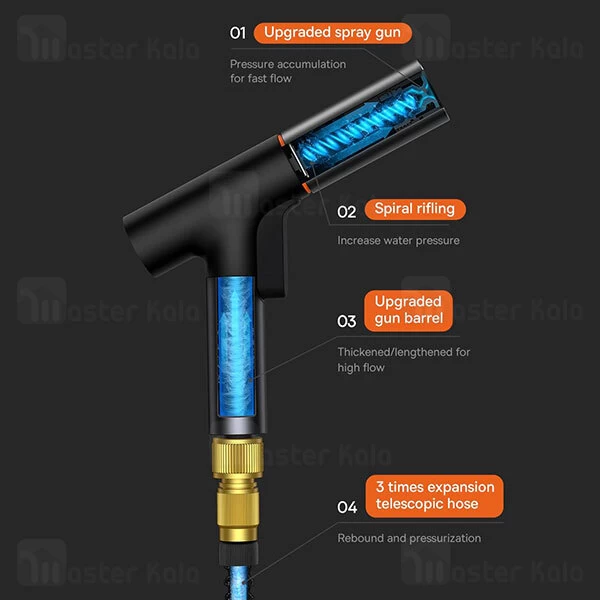 شلنگ و نازل کارواش Baseus GF5 Car Wash Spray Nozzle 30m CPGF000201