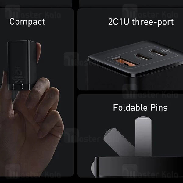 شارژر دیواری Baseus GaN3 Pro Fast Charger 2C+U CCGP050001 CN QC PD FCP SC 65W