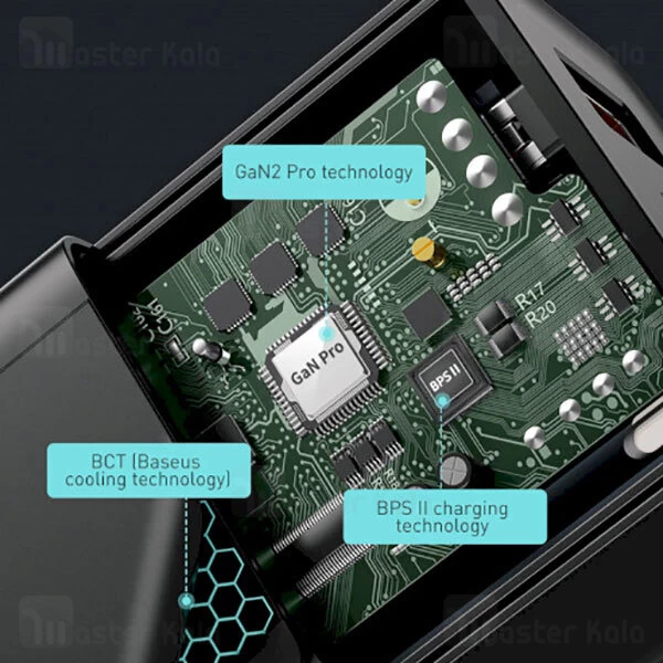 شارژر دیواری Baseus GaN3 Pro Fast Charger 2C+U CCGP050101 EU QC PD FCP SC 65W