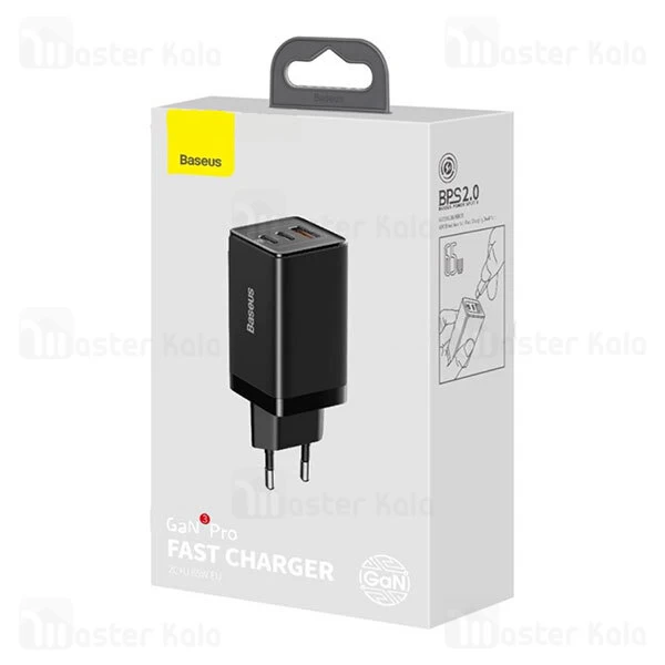 شارژر دیواری Baseus GaN3 Pro Fast Charger 2C+U CCGP050101 EU QC PD FCP SC 65W