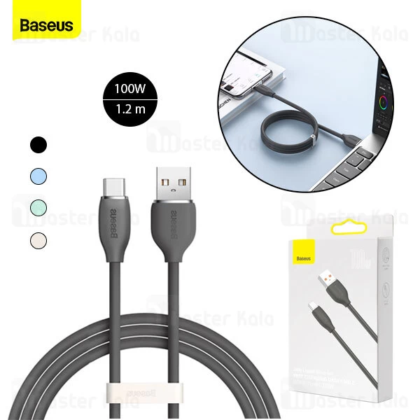 کابل تایپ سی بیسوس Baseus Jelly Liquid Cable USB to Type-C 100W 1.2m CAGD010001