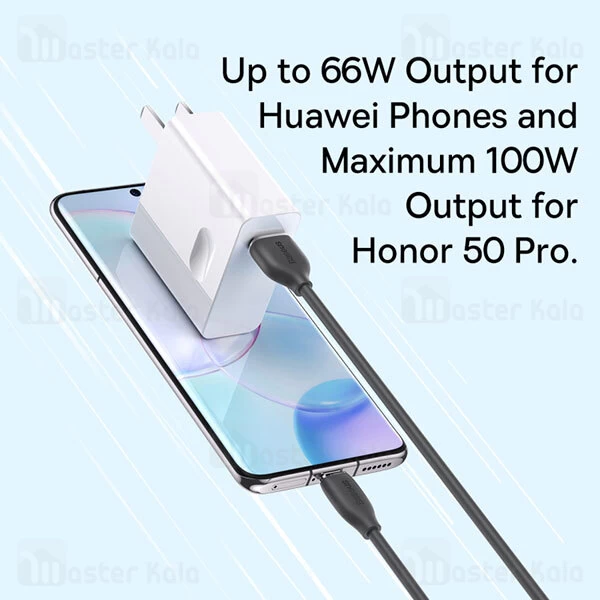 کابل تایپ سی بیسوس Baseus Jelly Liquid Cable USB to Type-C 100W 1.2m CAGD010001