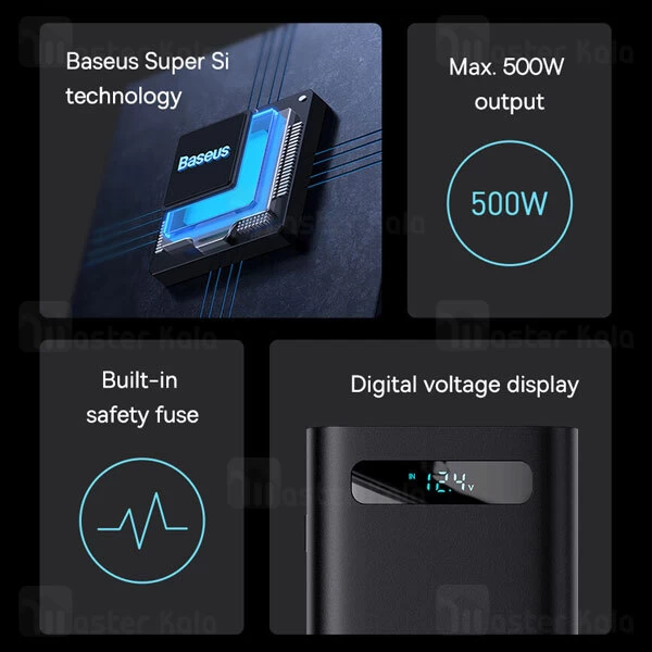 چند راهی بیسوس Baseus Super Si Power Inverter 500W CN EU 220V CGNB000101 ولتاژ 220 ولت