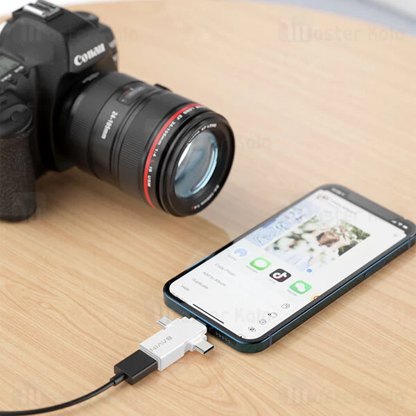 مبدل Bavin OTG-03 3 In 1 M+L+C OTG USB Camera Adapter