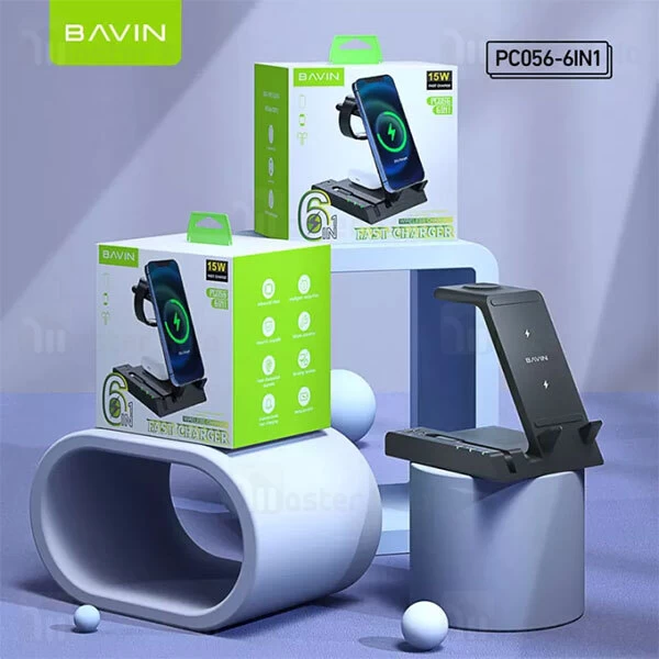 شارژر وایرلس Bavin Vertical Air-cooled Wireless Charger Stand 15W