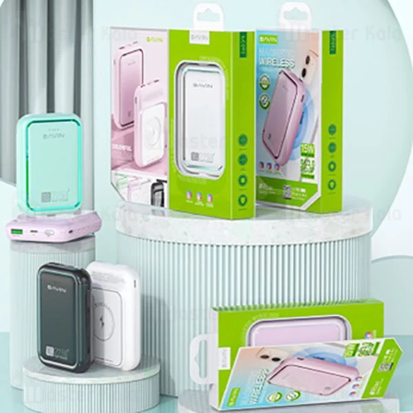 پاوربانک باوین Bavin PC061 10000 15W Magnetic Wireless PD QC3.0 Power Bank