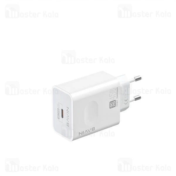 شارژر دیواری Bavin PC800Y 45W PD QC3.0 Super Fast Charging EU