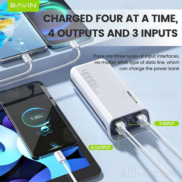 پاوربانک Bavin Pc077 40000mAh Large Capacity Power bank