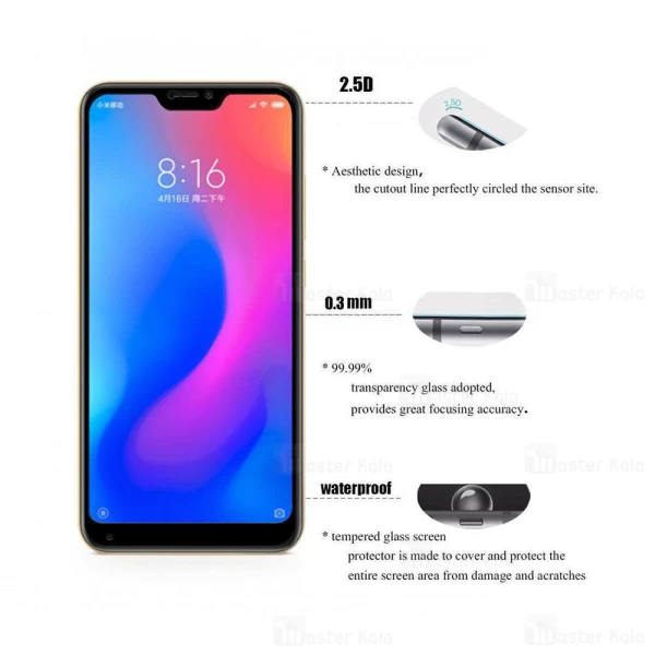 گلس تمام صفحه Xiaomi Mi A2 Lite / Redmi 6 Pro 9D Full Glue Glass