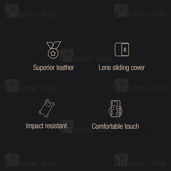 قاب محافظ لنز چرمی Nillkin Qin Pro Leather Case Samsung S22 Sliding Cover