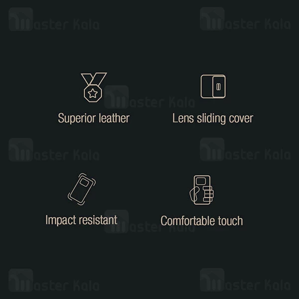 قاب محافظ لنز چرمی Nillkin Qin Pro Leather Case Samsung S22 Ultra Sliding Cover