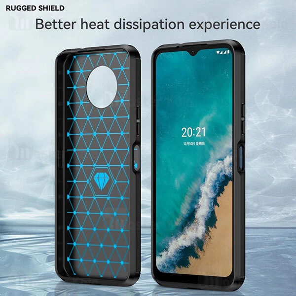 قاب محافظ ژله ای Nokia G50 Fiber Carbon Rugged Armor Case
