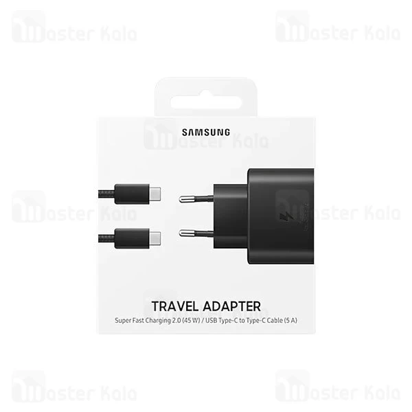 شارژر اصلی سوپر فست شارژ سامسونگ Samsung EP-TA845 Travel Adapter Charger EU توان 45 وات با کابل