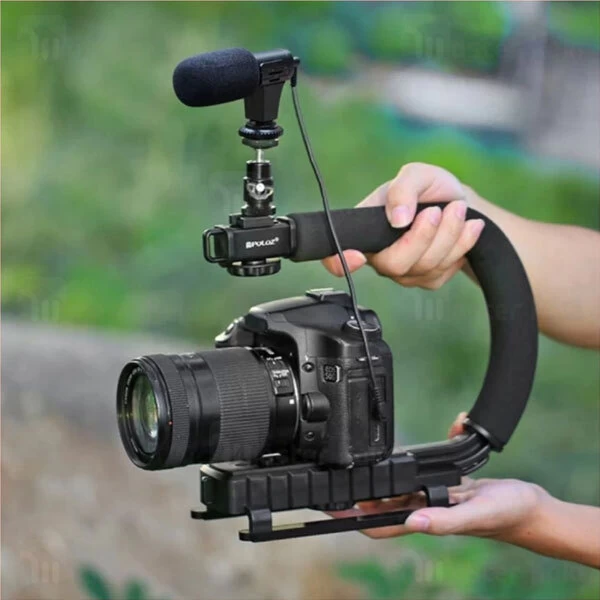 گیمبال و استبلایزر دوربین Video-making U/C Shape Handheld Stabilizer Kits AY-49U فلش و میکروفون دار
