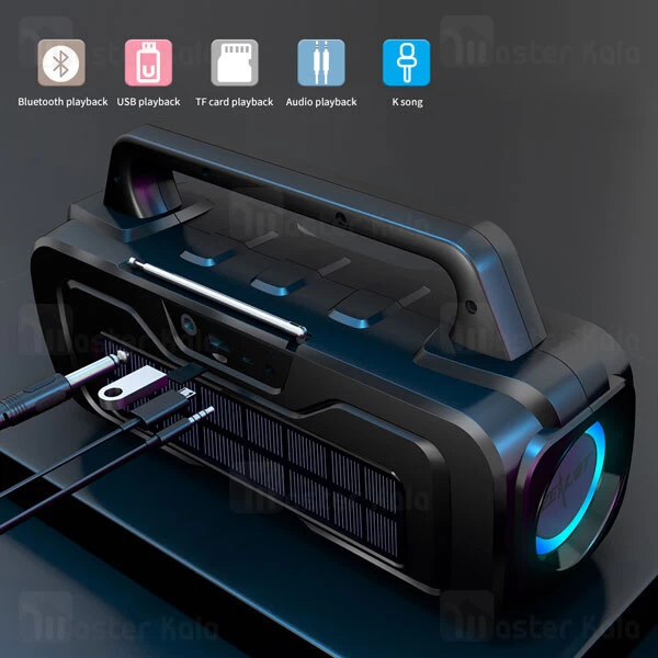 اسپیکر بلوتوث زیلوت Zealot P2 Bluetooth Speaker Solar 16W توان 16 وات رم و فلش خور دارای میکروفون