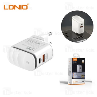 شارژر دیواری الدینو LDNIO A2423C توان 25 وات همراه با کابل