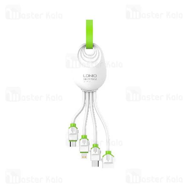 کابل سه سر الدینیو LDNIO LC95 3 In 1 USB Cable M+L+C شدت جریان 5.8 آمپر و طول 15 سانتی متر
