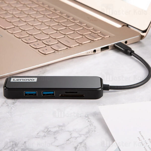 هاب و رم ریدر 5 پورت لنوو Lenovo EH05 5 in 1 USB-C HUB HDMI 4K 