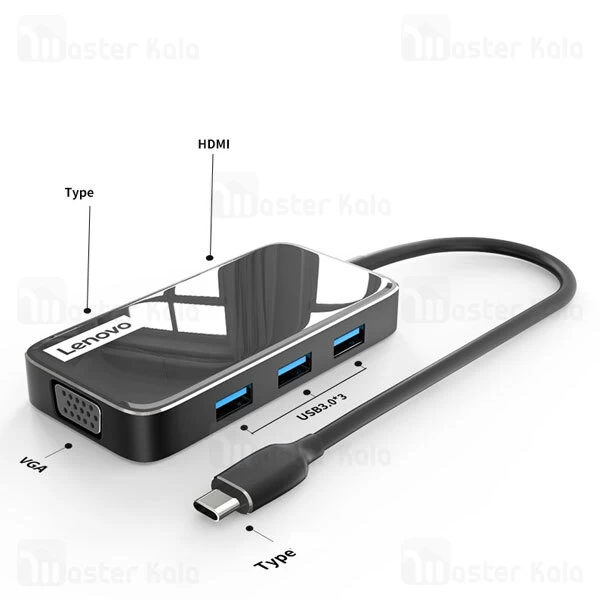 هاب 6 پورت لنوو Lenovo EV06 Multifunctional Type C Hub