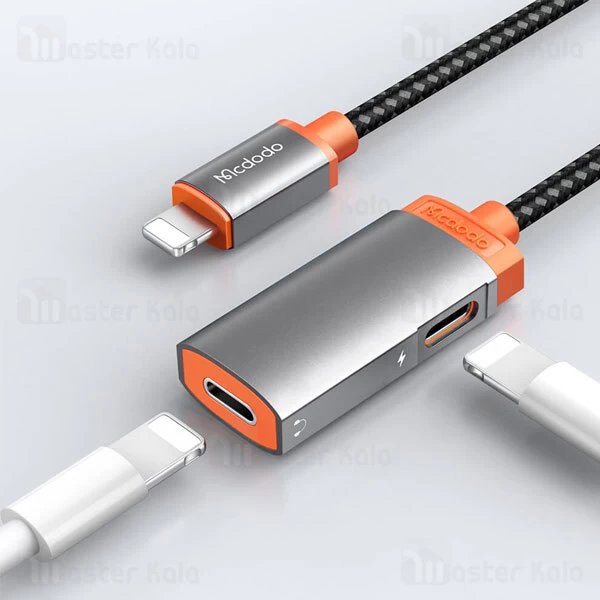 کابل تبدیل لایتنینگ اتصال همزمان هندزفری و شارژر مک دودو Mcdodo CA-0490 Dual Lightning Adapter