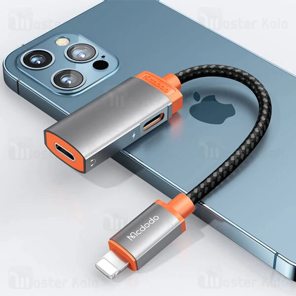 کابل تبدیل لایتنینگ اتصال همزمان هندزفری و شارژر مک دودو Mcdodo CA-0490 Dual Lightning Adapter