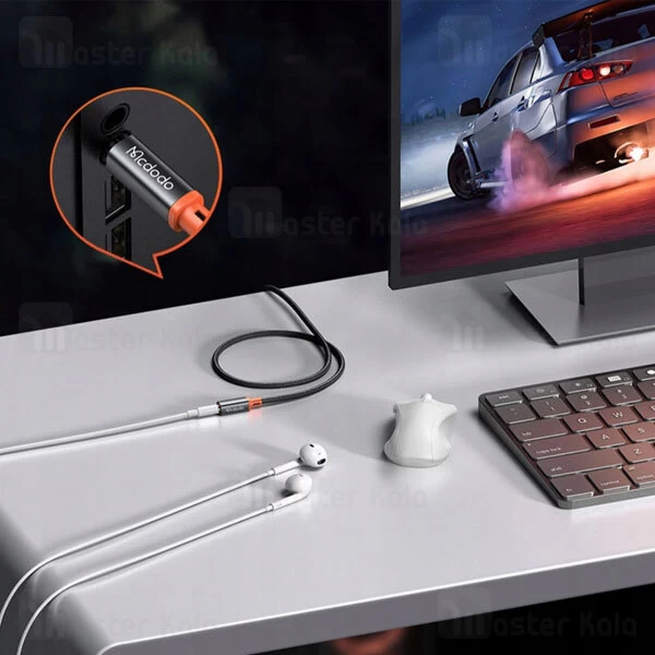 کابل افزایش طول صدا AUX مک دودو Mcdodo CA-0800 3.5mm AUX Jack to 3.5mm AUX Port Cable طول 1.2 متر
