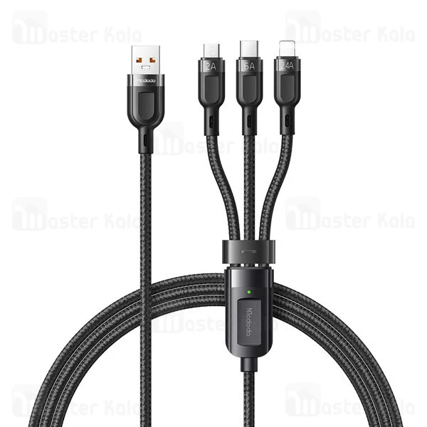 کابل سه سر مک دودو Mcdodo CA-0930 3 In 1 Super Fast Charging Cable توان 66 وات طول 1.2 متر