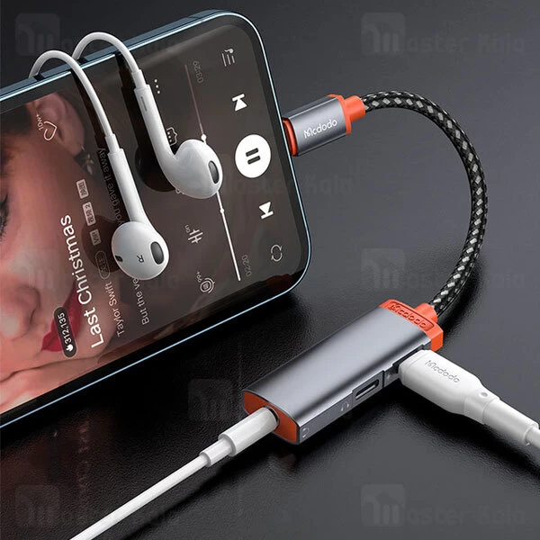 تبدیل لایتنینگ اتصال همزمان هندزفری و شارژر مک دودو Mcdodo CA-0950 Lightning to Aux توان 60 وات