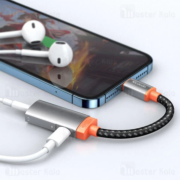 کابل تبدیل لایتنینگ اتصال همزمان مک دودو Mcdodo CA-6710 Lightning to Lightning and DC3.5mm Audio