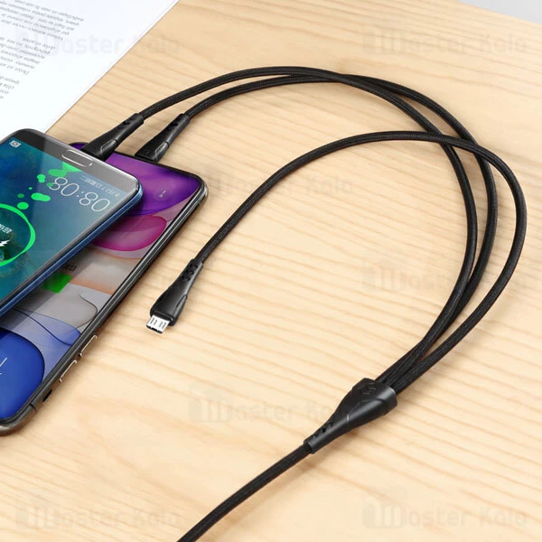 کابل سه سر مک دودو Mcdodo CA-6960 3 In 1 USB Data Cable توان 15 وات طول 1.2 متر