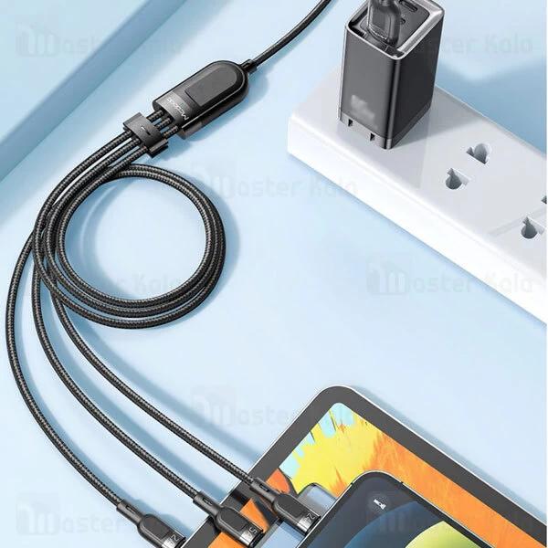 کابل سه سر مک دودو Mcdodo CA-8790 3 In 1 Super Fast Charging Cable توان 25 وات طول 1.2 متر