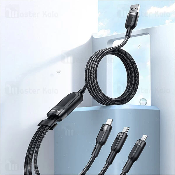 کابل سه سر مک دودو Mcdodo CA-8790 3 In 1 Super Fast Charging Cable توان 25 وات طول 1.2 متر